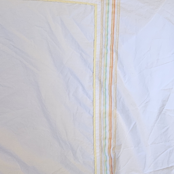 Pottery Barn Teen White Queen Duvet Cover with Colorful Trim - Picture 3 of 8